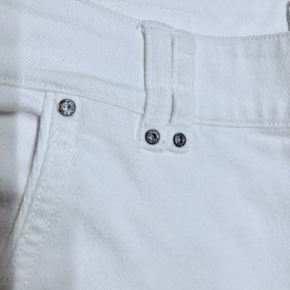 White House Black Market Blanc Rhinestone Bootcut Jeans White Size 6 - Picture 5 of 14